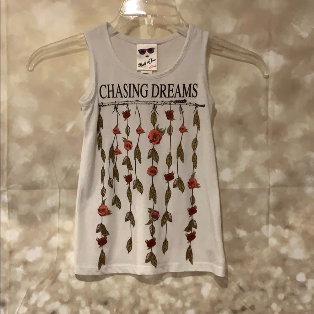 Girls cream colored tank top with design size sm